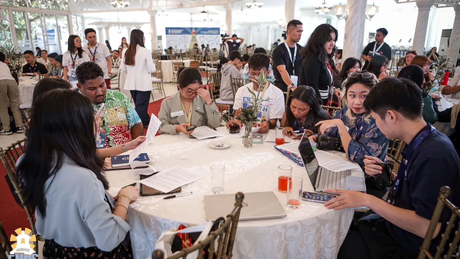 Youth delegates collaborating during agenda working sessions